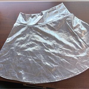Metallic Silver A-Line Mini Skirt